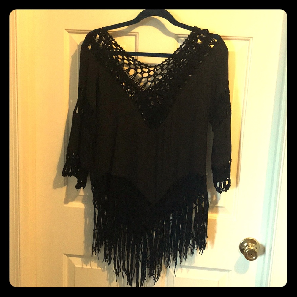 Black fringed shirt